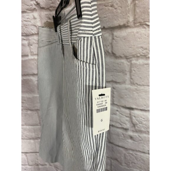 NEW Talbots Perfect Short Gray White Stripe 13" inseam Womens Size 6 - Picture 11 of 11